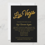 Gold Las Vegas Sparkles Post Wedding Invitation Kaart<br><div class="desc">Dit Las Vegas Post Wedding Reception wordt geaccenteerd met een dun goudtype op een zwarte achtergrond, die het voor het koppel perfect maakt dat in Las Vegas opkwam. Het maakt deel uit van het Gold Las Vegas Sparkles Wedding Collectie. Als extra coördinerende punten nodig zijn, enkel contacteer ons bij prettyfancyinvites@gmail.com...</div>