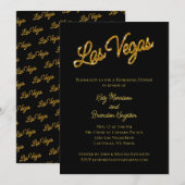 Gold Las Vegas Sparkles Rehearsal Dinner Kaart (Voorkant / Achterkant)