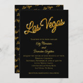 Gold Las Vegas Sparkles Wedding Invitation Kaart (Voorkant / Achterkant)