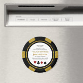 Gold Las Vegas Wedding Save the Date Poker Chip Magneet (Insitu (Vaatwasser))