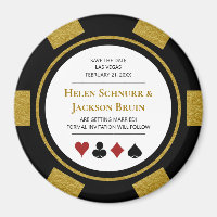 Gold Las Vegas Wedding Save the Date Poker Chip