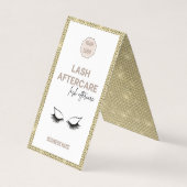 Gold Lash Aftercare Instructies Minimalistische Lo Visitekaartje (Voorkant)