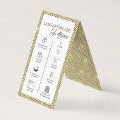 Gold Lash Aftercare Instructies Minimalistische Lo Visitekaartje (Achterkant)