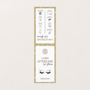 Gold Lash Aftercare Instructies Minimalistische Lo Visitekaartje