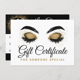 Gold Lash Brow Bar Beauty Gift Certificate Kaart