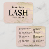 Gold Lash Natercare Instructions Visitekaartje (Voorkant / Achterkant)