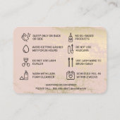 Gold Lash Natercare Instructions Visitekaartje (Achterkant)