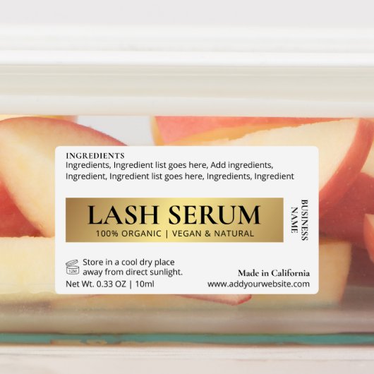 Gold Lash Serum Mascara Cosmetische Tube Label (Aangebracht)
