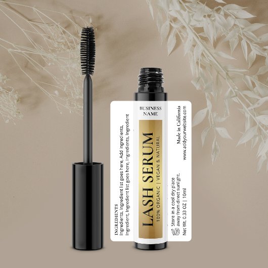Gold Lash Serum Mascara Cosmetische Tube Label
