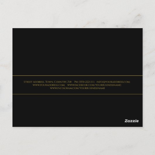 Gold Lash Wings Bedankt Bold Black Briefkaart (Achterkant)