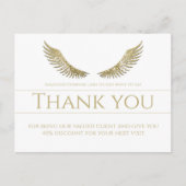 Gold Lash Wings Bedankt Simple White Briefkaart (Voorkant)