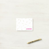 Gold Lashes en Magenta (aangepaste naam) Post-it® Notes (Op bureau)