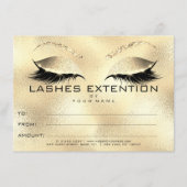 Gold Lashes Exention Makeup Certificate Cadeau (Voorkant)
