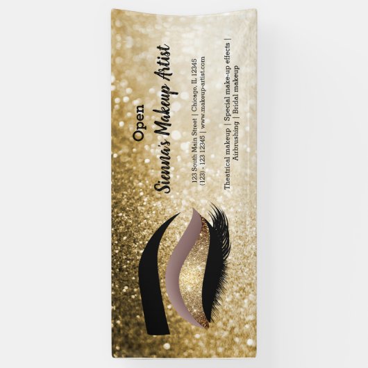 Gold Lashes Eye Spandoek (Verticaal)