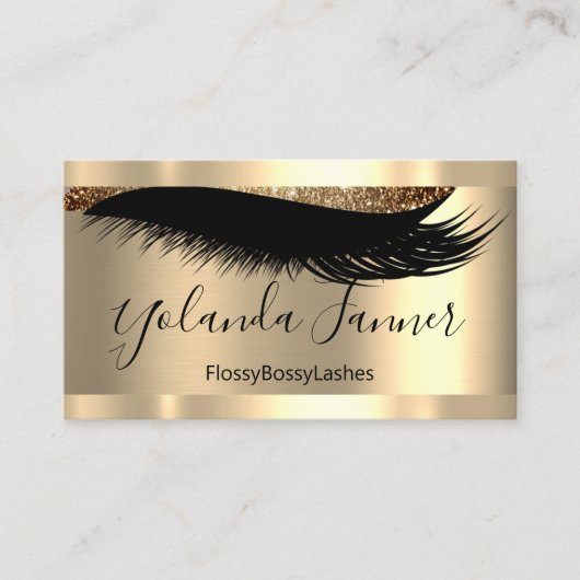 Gold Lashes Makeup kunstenaar Glitter Lux Visitekaartje (Voorkant)
