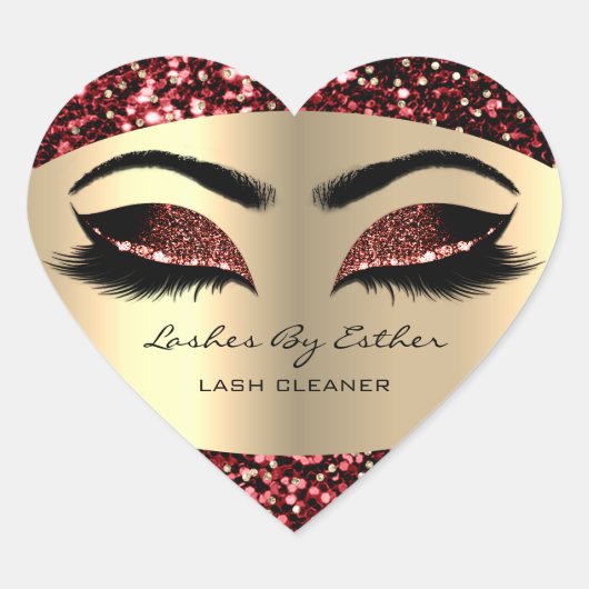 Gold Lashes van Cleaner Heart Makeup artiest Marsa Hart Sticker (Voorkant)