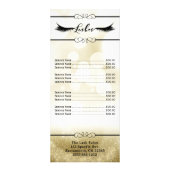 Gold Lashes Wimper Extensions Schoonheidssalon Pri Reclamekaart (Achterkant)
