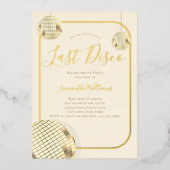 Gold Last Disco Bachelorette Party Folie Uitnodiging (Voorkant)