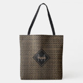 Gold Lattice Monogramed Tote Bag (Voorkant)