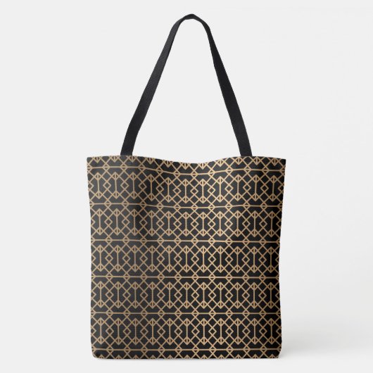 Gold Lattice Monogramed Tote Bag (Achterkant)