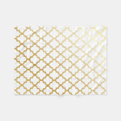 Gold Lattice Moroccan Pattern Fleece Deken (Voorkant (Horizontaal))