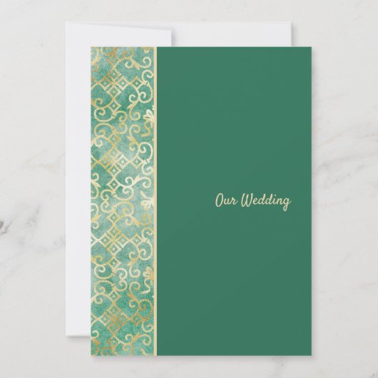 Gold Lattice Wedding Uitnodiging (Achterkant)