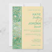 Gold Lattice Wedding Uitnodiging (Voorkant)