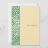 Gold Lattice Wedding Uitnodiging (Achterkant)