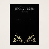 Gold laurel Branch Black Earring Display Kaart (Voorkant)