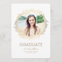 Gold Laurel Foto Graduation Party Kaart