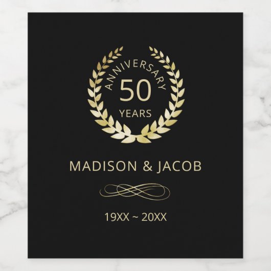 Gold Laurel Jubileum Wijn Etiket (Enkel label)