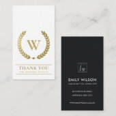 GOLD LAUREL KRANS INITIAAL LOGO BUSINESS DANK U VISITEKAARTJE (Voorkant / Achterkant)