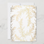 Gold Laurel Krans Witte Pasgeboren Baby Foto Geboo Aankondiging (Achterkant)