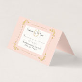 Gold Laurel Leaf Blush Pink Wreate Quinceanera Kaart (Voorkant)
