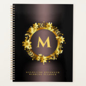 Gold Laurel Leaf Carving Lijst | Naam Initiaal Planner (Voorkant)