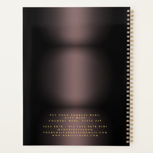 Gold Laurel Leaf Carving Lijst | Naam Initiaal Planner (Achterkant)