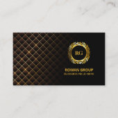 Gold Laurel Leaf Crest | Diamond Pattern | Luxembu Visitekaartje (Voorkant)