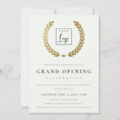 Gold Laurel Logo  Grote Openingsuitnodiging Bedankkaart (Voorkant)