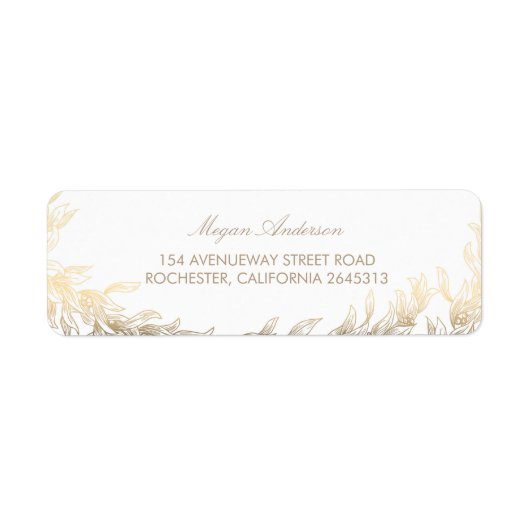 Gold Laurel takken bruiloft Etiket (Voorkant)