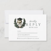 Gold Laurel Tooth Graduation Party RSVP Kaartje (Voorkant)