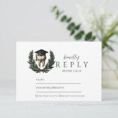 Gold Laurel Tooth Graduation Party RSVP Kaartje (Staand voorkant)