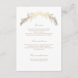Gold Laurel Wedding Details Invoegen Informatiekaartje