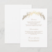 Gold Laurel Wedding Details Invoegen Informatiekaartje (Voorkant / Achterkant)