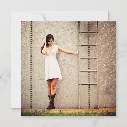 Gold Laurel Wreath Class of 2023 Afstuderen Foto Aankondiging (Achterkant)