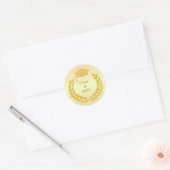 Gold Laurel Wreath Class of 20XX Afstuderen Ronde Sticker (Envelop)