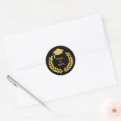 Gold Laurel Wreath Class of 20XX Afstuderen Ronde Sticker (Envelop)