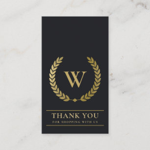 GOLD LAUREL WREATH INITIAAL LOGO BUSINESS DANK U VISITEKAARTJE