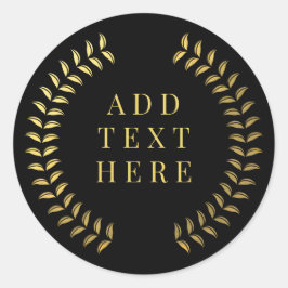 Gold Laurel Wreath Leaves Circle WreatCustom Cla Ronde Sticker