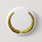 Gold Laurel Wreath Ronde Button 5,7 Cm (Voorkant)