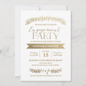 Gold Laurels Engagement Party - Uitnodiging (Voorkant)